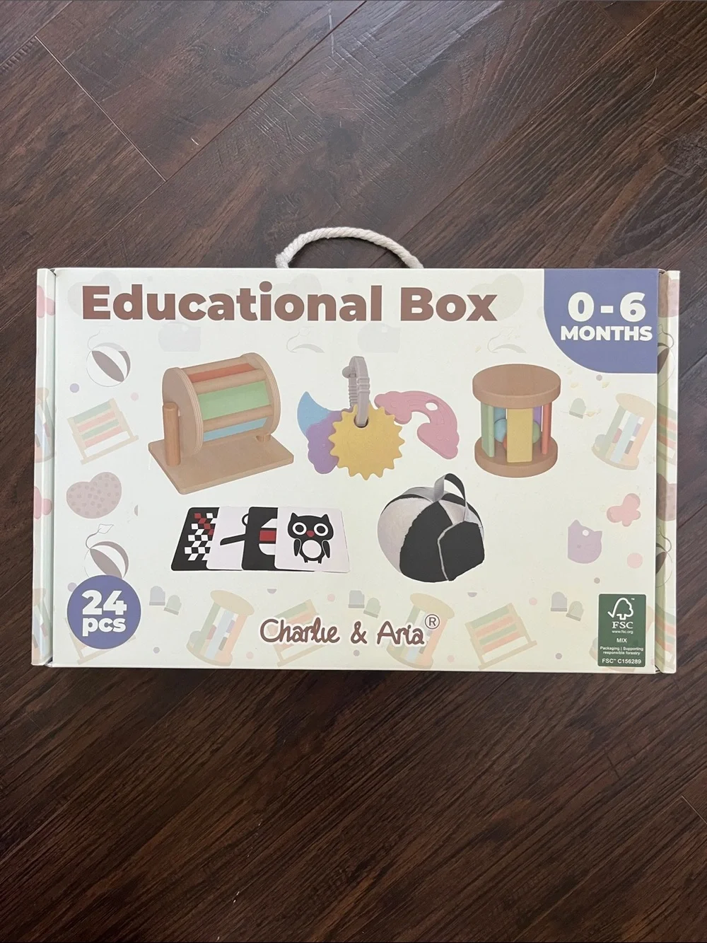 NWT - Montessori Inspired Charlie & Aria Infant Toys Educational Box 0-6 months